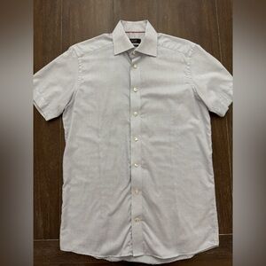 Eton Ganghester 1928 Contemporary Fit 39 15.5 Short Sleeve Dress Shirt